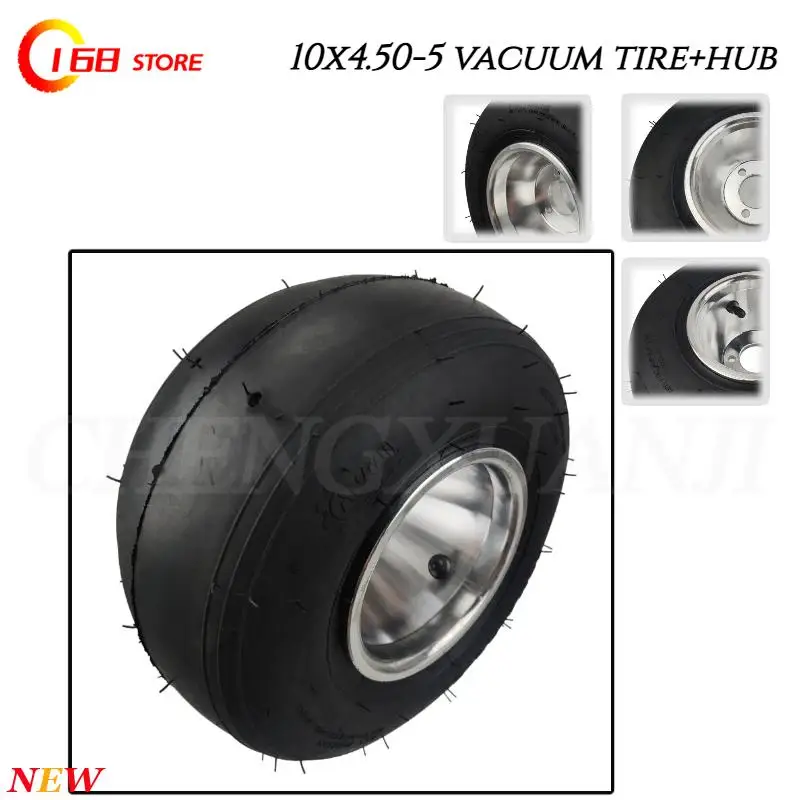 

Go Kart 5 Inch Wheels Beach Car Accessories Drift Wheel 10X4.5-5 Kart Tire+Highway Hub Front Wheels