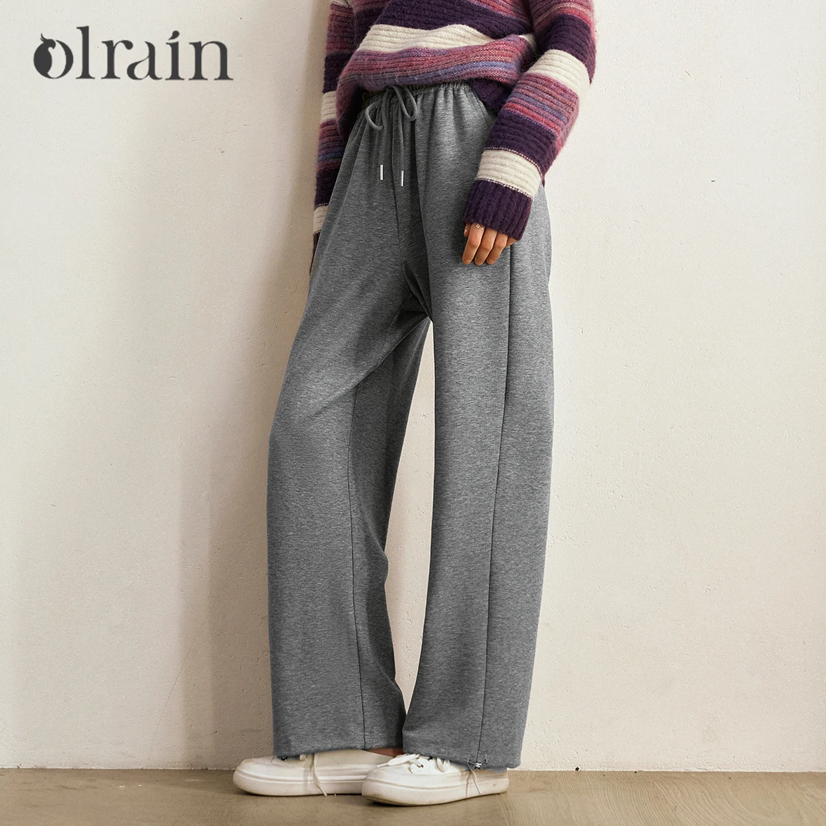 

OLrain American High Waist Casual Pants Women 2025 Autumn New Lazy Casual Loose Straight Leg Pants Woman Trouser N56QK93666