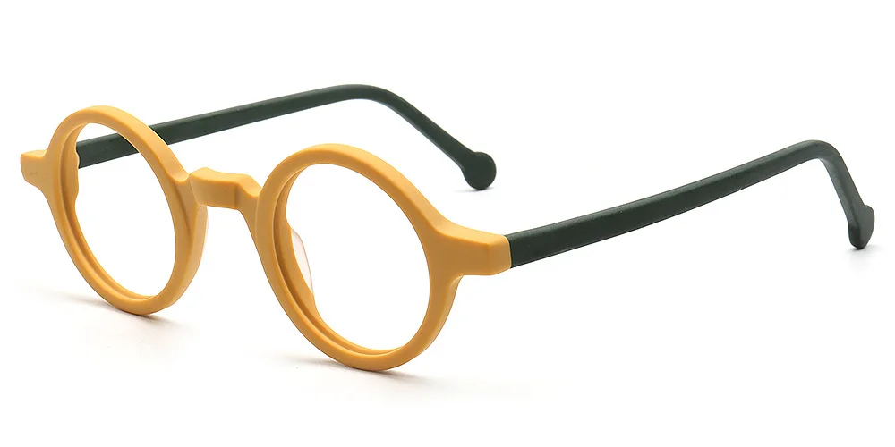 HONKAN Kleine Acetat-Brillenfassung Vintage Runde Handgefertigte Vollrand-Brillengestelle für Herren und Damen Kurzsichtigkeit Lesebrille – Detail 35