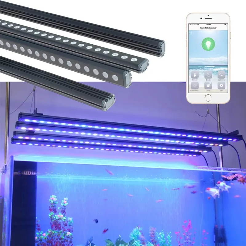WIFI APP Controlled Dimmable LED Aquarium Light Sunset Sunrise Simulation Reef Led Light for SPS LPS Reef Tank