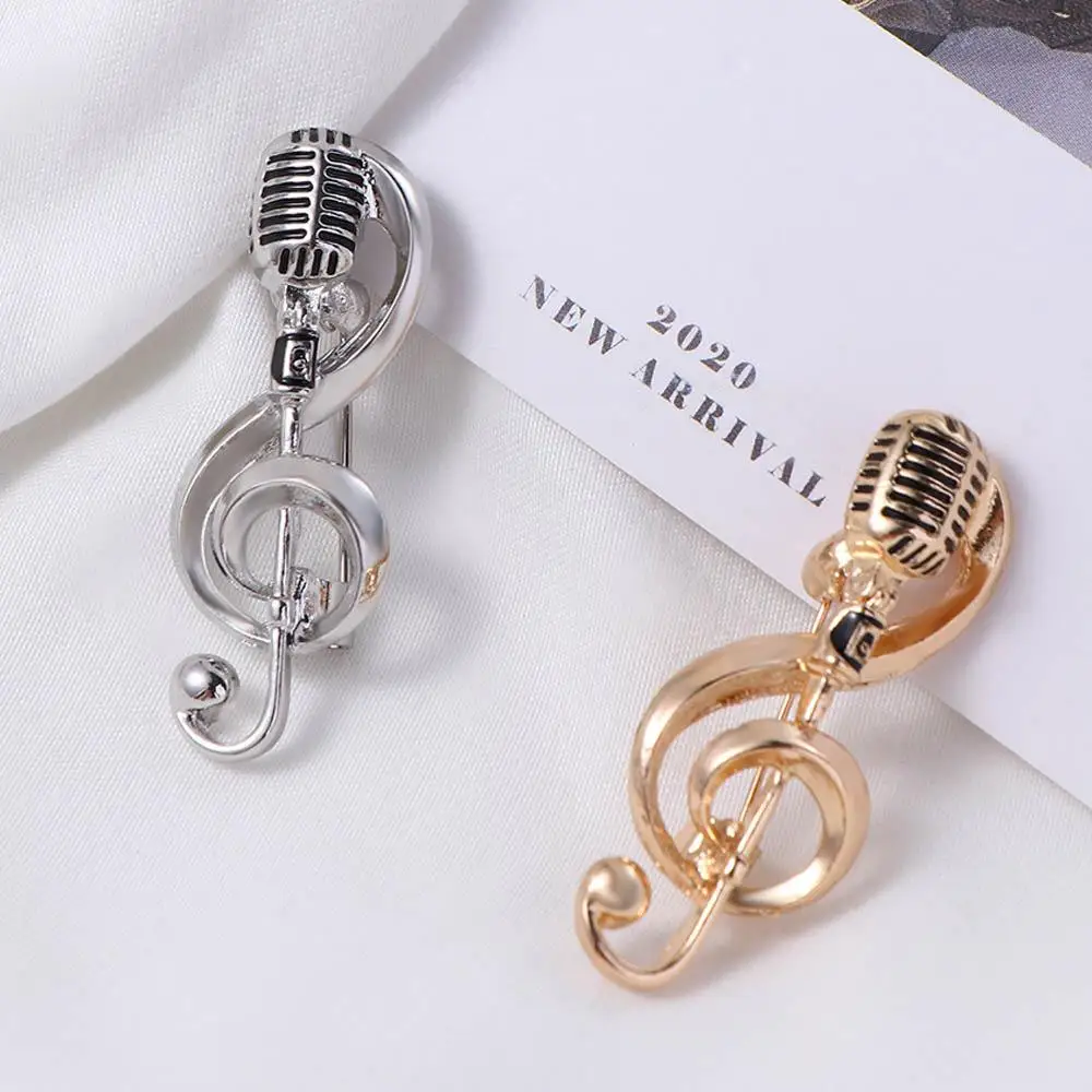 Concert Badge Pin Jewelry Accessories Lapel Pin Music Note Brooch Enamel Pin Brooches Pin Microphone Brooches