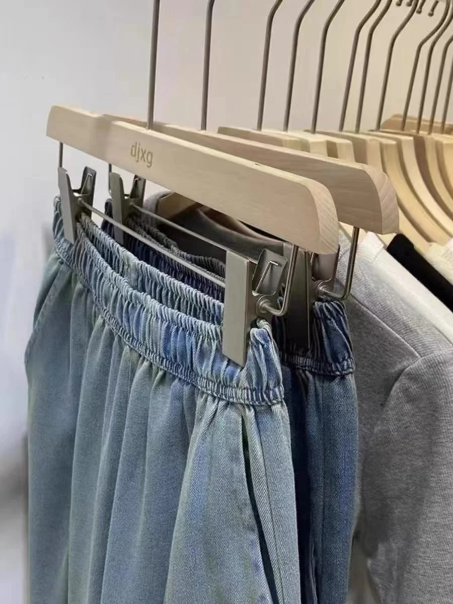 Celana Jeans Wanita High Waist Vintage Warna Pudar Model Kaki Lebar Tipis Musim Panas, Celana Sembilan Bagian High Waist Kaki Lebar Vintage Warna Pudar