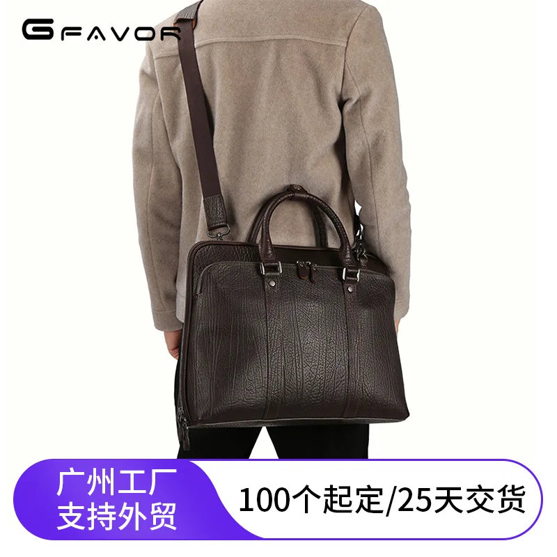 Business men's handbag, briefcase, shoulder bag, crossbody bag, genuine leather top-layer cowhide men's bag