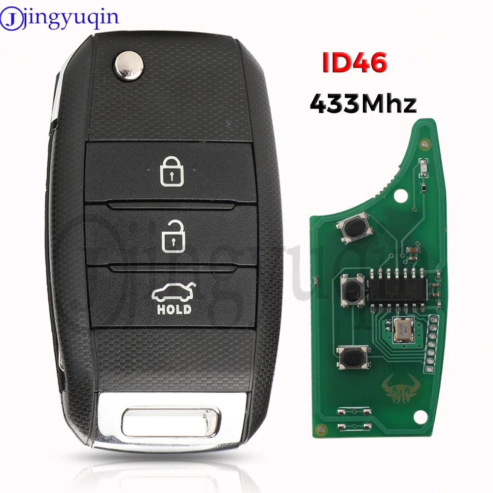 jingyuqin 433Mhz ID46 Chip 3 Buttons Flip Car Key Remote Fob For KIA 2016 K4 Carens 2012DJ3244 2012DJ5804 95430-A4200 Auto Fob