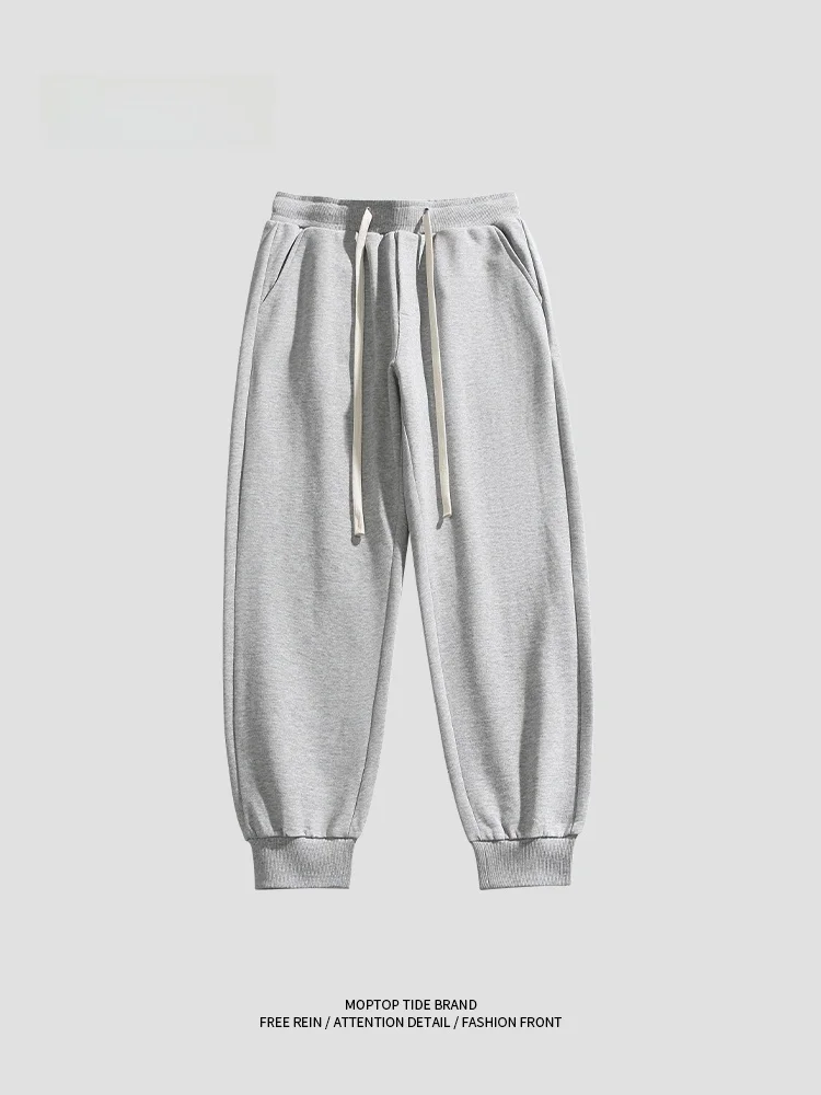 

MMOPTOP Men's Straight Leg Cuffed Pants Retro Color Loose Casual Long Trousers Youthful Style Polyester Blend Autumn Wear