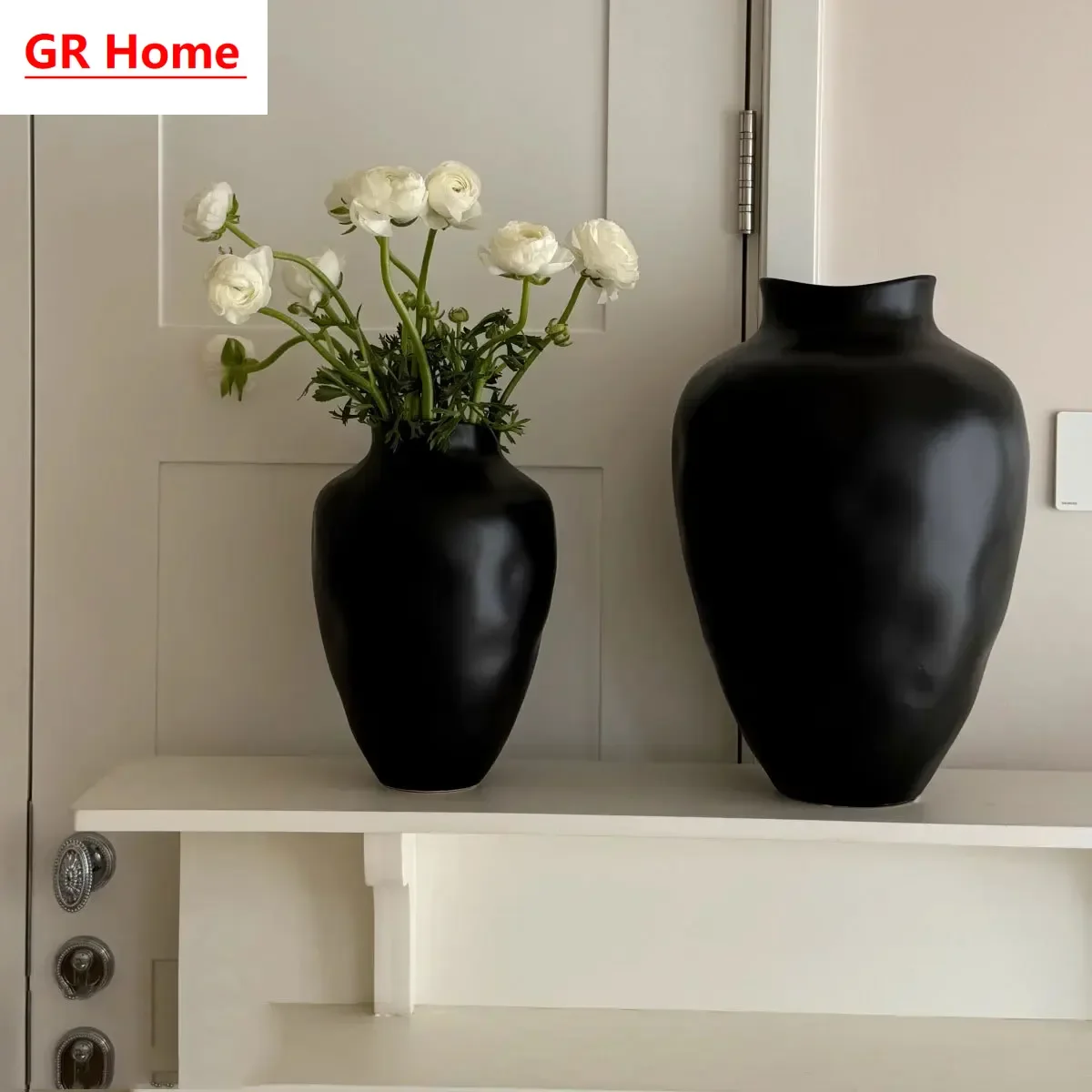 Nordic Ins Ceramic Vase, Luxury Modern Flower Vase, Unique Decorative Vase for Living Room Home Ornament