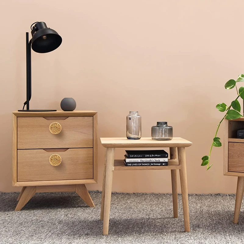 LICE-24 шт., ручки для комода из ротанга в стиле бохо, круглые деревянные ручки для ящиков, ручки для комода, фурнитура, ручки для шкафа