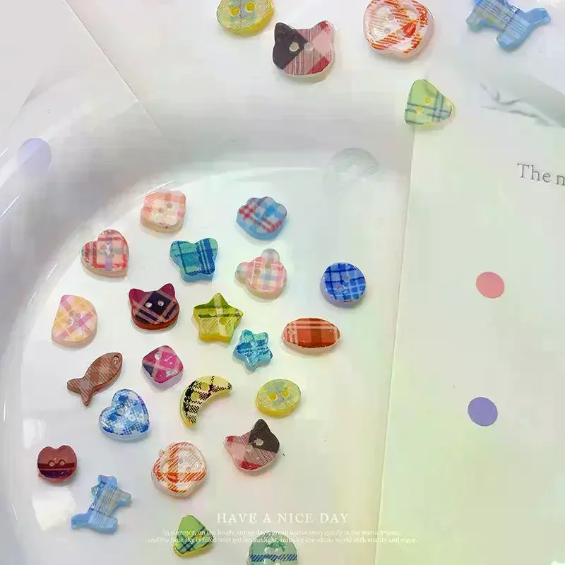 Buttons Nail Art Mold Silicone Cute Nail Charms Tool Women DIY Manicure Multi Shapes Button Small Model Resin Buckle Supplies 3
