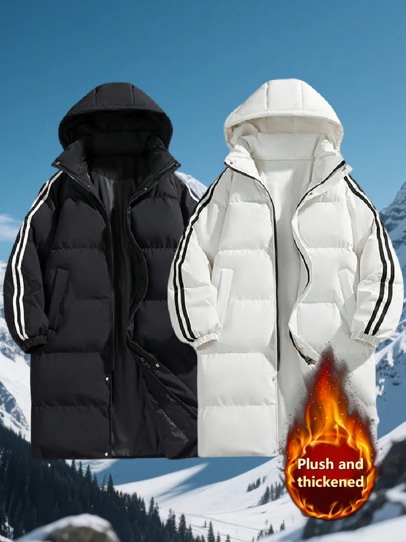 

Скандинавская зимняя хлопковая куртка средней длины, мужская теплая утолщенная верхняя одежда большого размера для среднего и молодого возраста