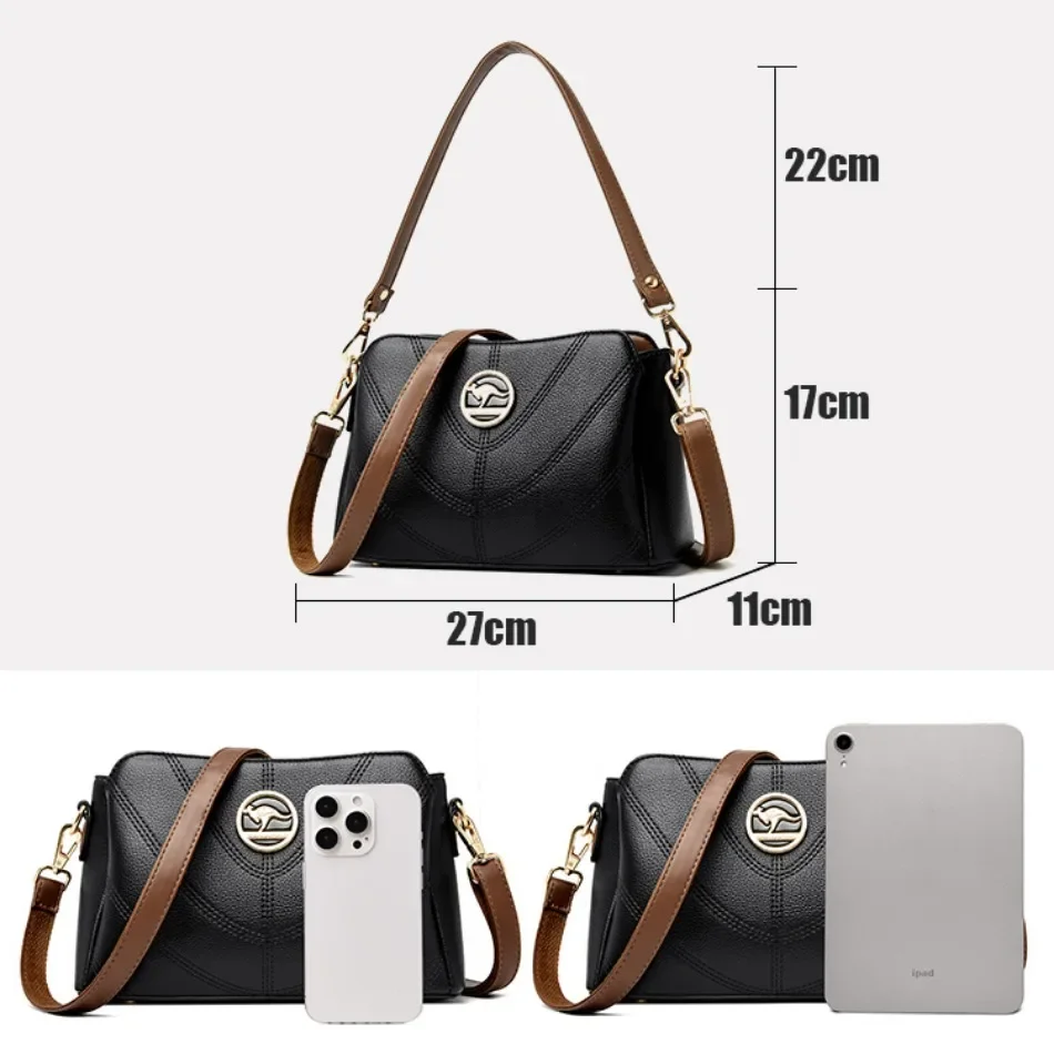 Mode Hoge Kwaliteit Zacht Lederen Schoudertas Crossbody Tassen voor Vrouwen 2024 Luxe Handtassen Vrouwen Tassen Designer Messenger Bag Sac