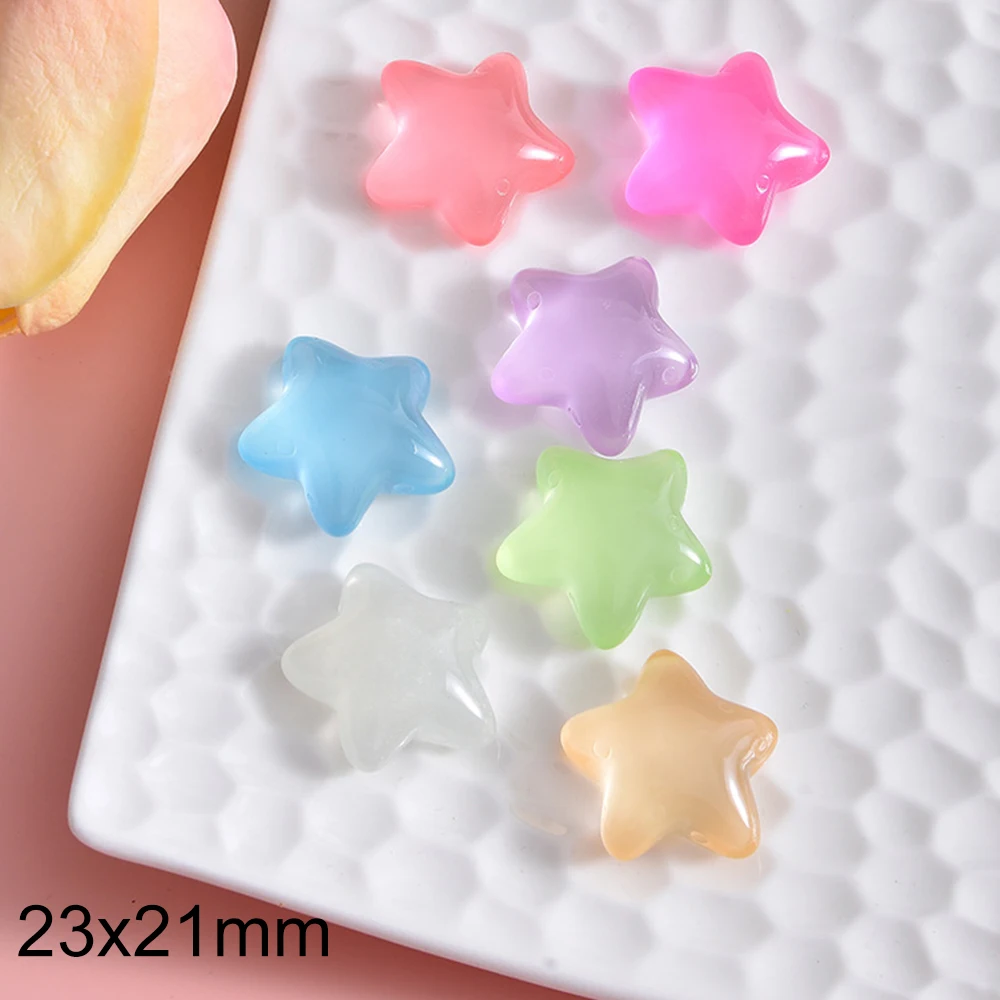 10PCS Noctilucent Starfish Series Resin Flat Back Cabochons For Hairpin Scrapbooking DIY Jewelry Craft Decoration Accessories