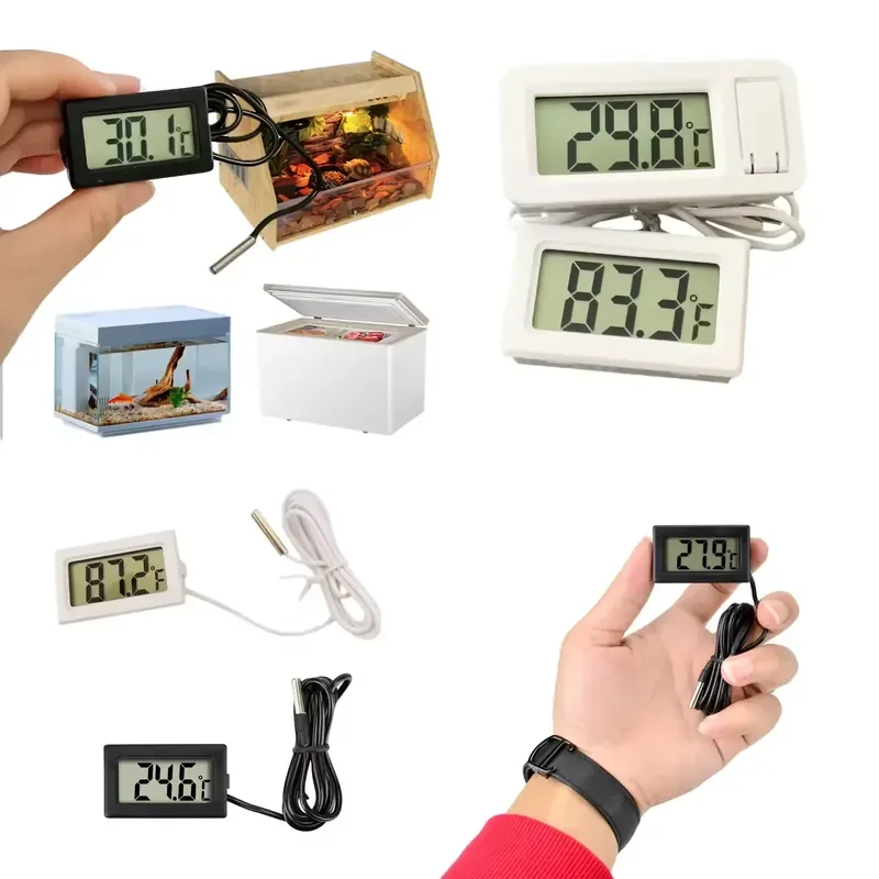 for Mini Embedded Digital Thermometer Waterproof Probe Fish Tank Refrigerator Water Temperature Meter Accurate Monitoring