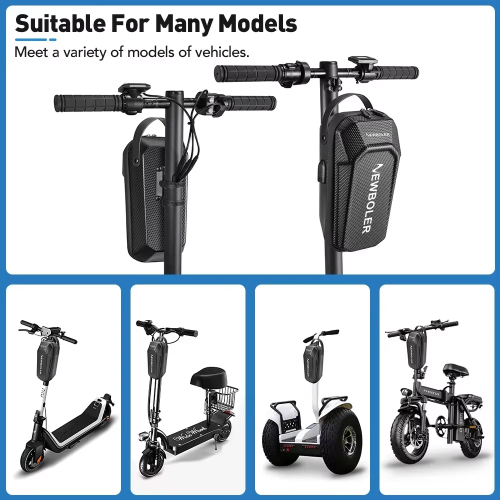 NEWBOLER Electric Scooter Front Bag Handle Waterproof Quick Release 3L/5L With USB Port EVA Large Capacity Scoote Universal