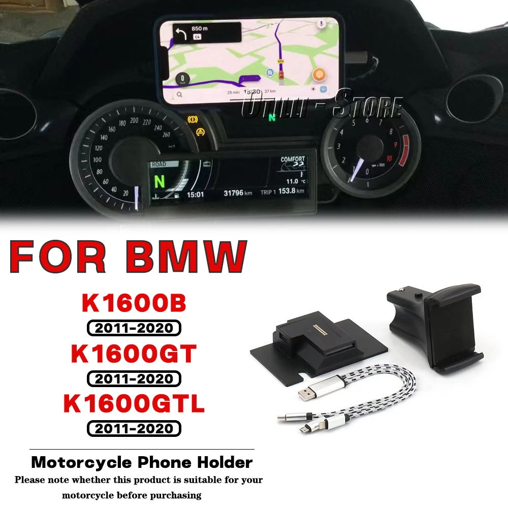 For BMW K1600B K1600GT K1600GTL Phone Holder Motorcycle Navigation Phone Shockproof Holder 2011 2012 2013 2014 2015 2016-2020