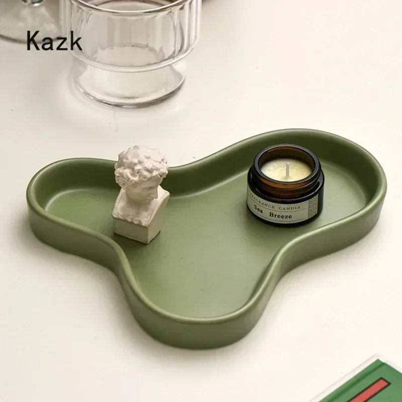 Nordic Irregular Ceramic Tray Kitchen Items Cake Stand Coffee Table Tray Dessert Aromatherapy Jewelry Storage Trays Decorative