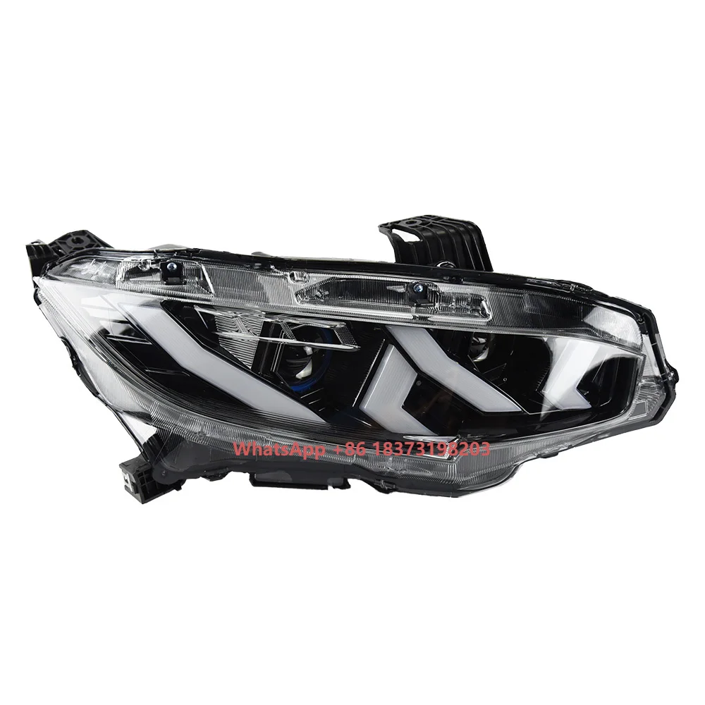 

Автомобильные фары для Civic X 2016-2021, светодиодные автомобильные фары в сборе, обновление Lamborghini Design, LHD RHD DRL, комплект аксессуаров для динамических ламп