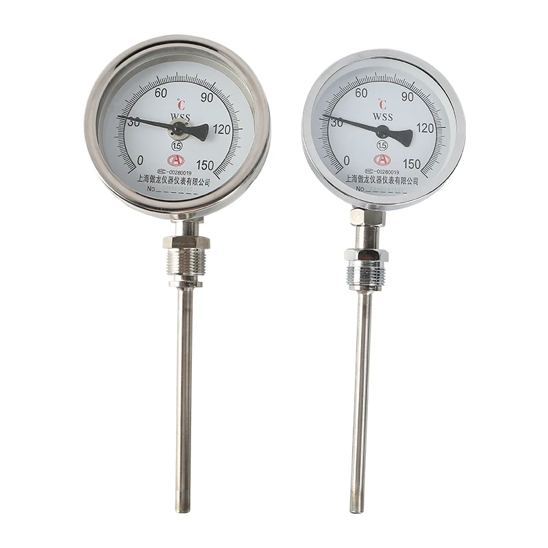 Stainless Steel Dial Type Bottom Connect Industrial Bimetal Thermometer