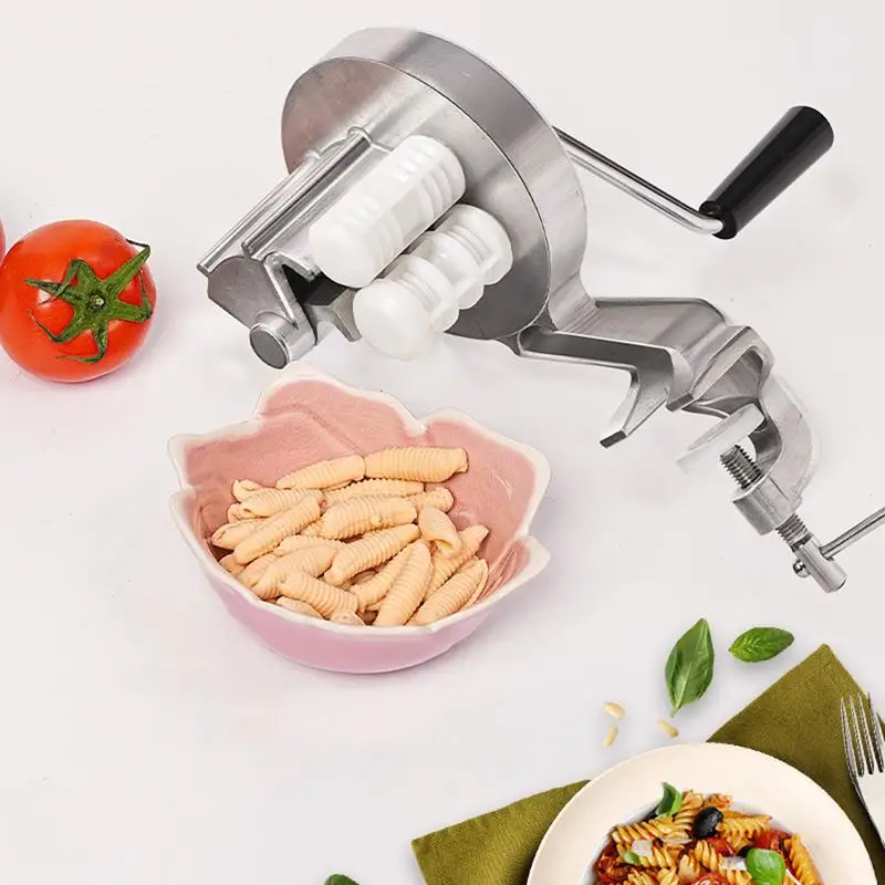 Cavatelli Maker Tool Set Macaroni Maker Aluminum Alloy Ergonomic Hand Crank Design Noodles Pressing Machine