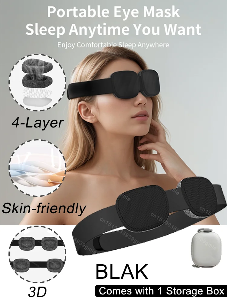 

3D маска для сна, мягкая помощь для сна, портативная повязка на глаза с повязкой на глаза, свет для путешествий, отдыха в ночное время, дышащая повязка на глаз с нулевым давлением