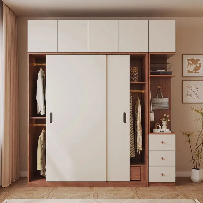 

White Modular Wardrobes Hanging Clothes Customized Multiple Purpose Wooden Wardrobes Storage Organizer Ropero Armable Furniture