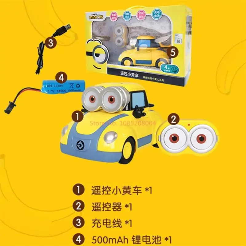 Echte Minions draadloze afstandsbediening auto kinderspeelgoed hoge snelheid vierwielaandrijving klimoog gloeiend oplaadstijl cadeau