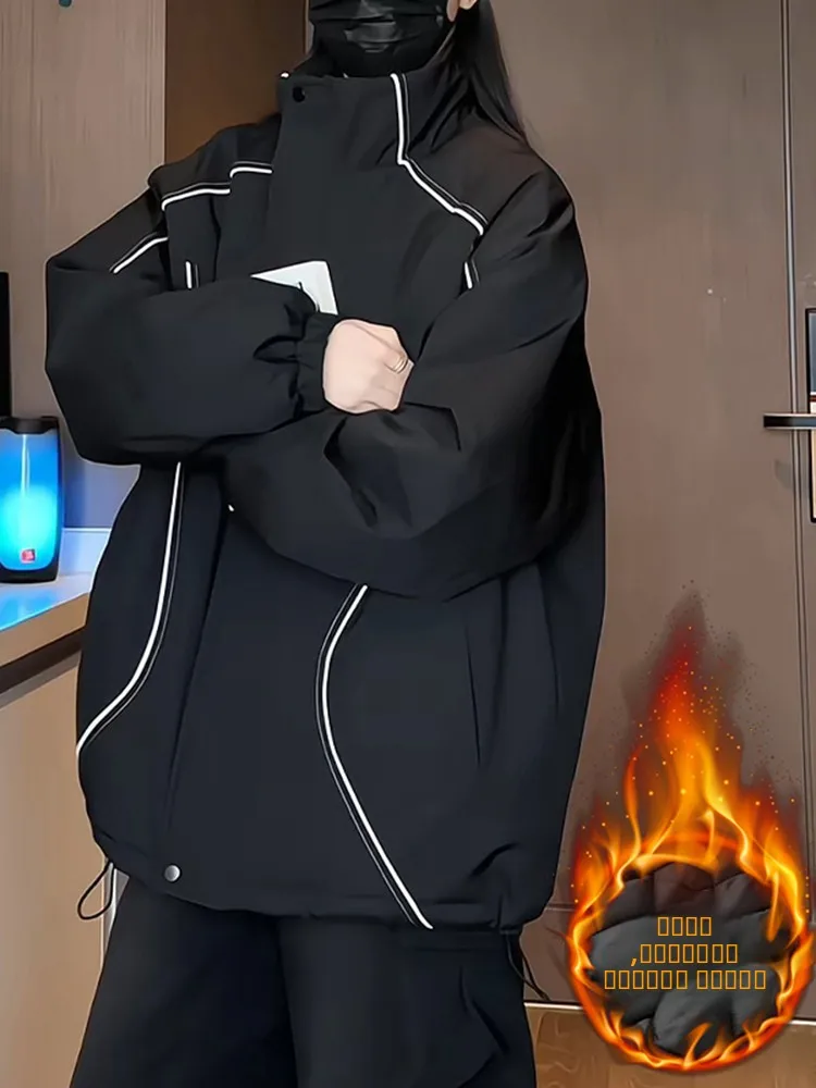 

Мужская зимняя куртка American Sle Thiened Workwear: водонепроницаемая, с отражающими полосами, из хлопка, повседневный стиль