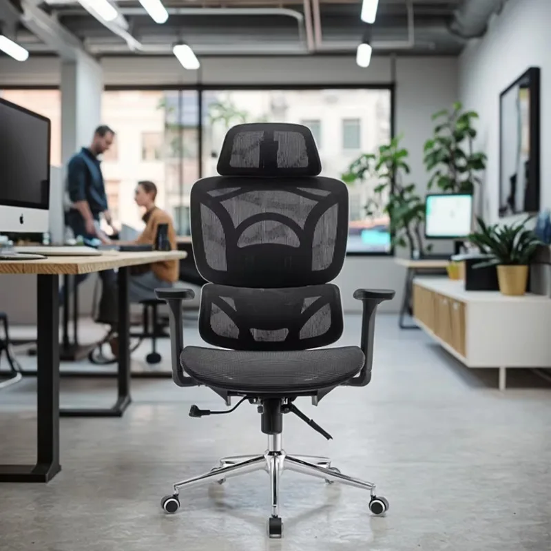 Ergonomic Office Chair Full Mesh Fabric Recliner With Adjustable Headrest and Swivel Feature Modern Office Chair