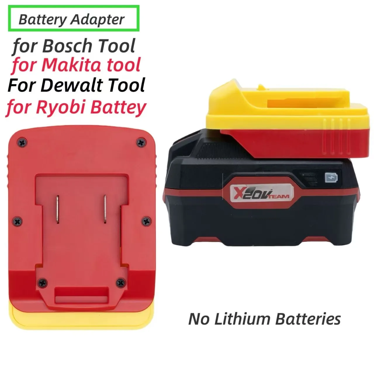 

Адаптер-переходник для аккумулятора Parkside в Ryobi для инструментов Dewalt/Makita/B Bosch (только конвертер)