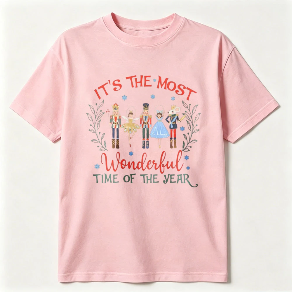 Nutcracker Character Christmas Cotton T-Shirt Sugar Plum Fairy Ballet Show Graphic T Shirt Ballet Fans Holiday Season Women Tees
