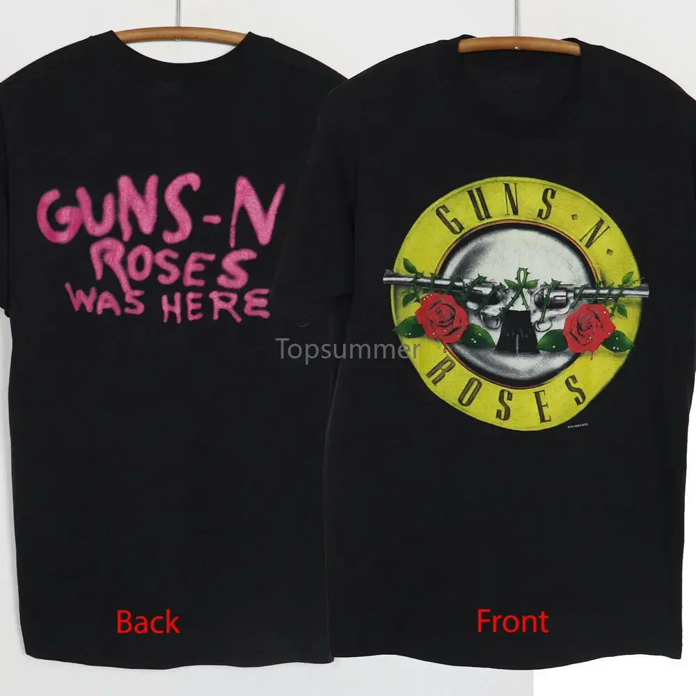 Vintage 1987 Guns N Roses Was Here Tour Concert Rock Band Heavy Metal T-Shirt