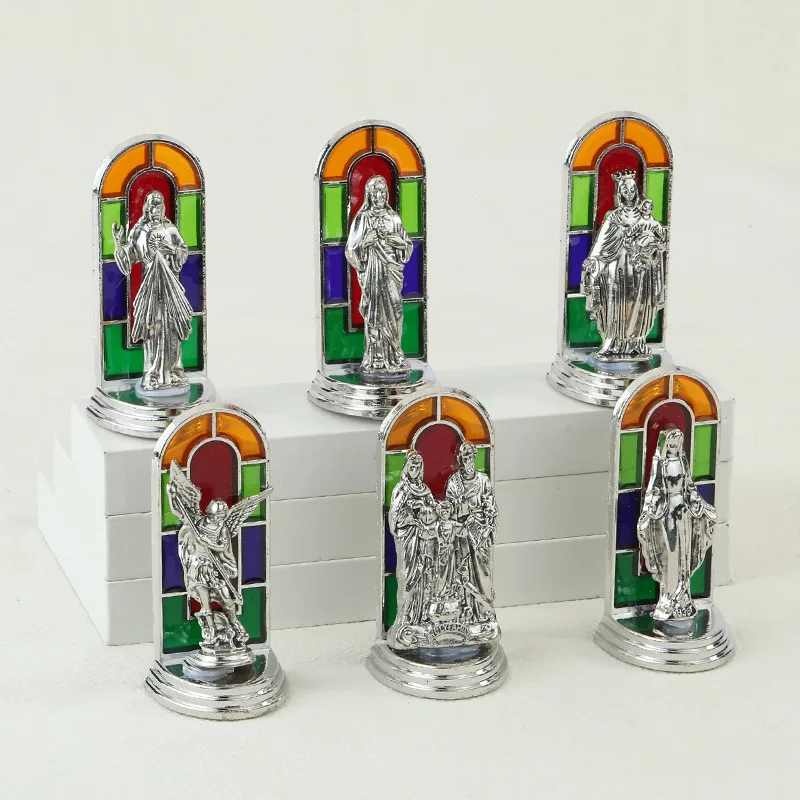

Religious Son and Virgin Mary angel metal handicraft display stand ornaments pieces