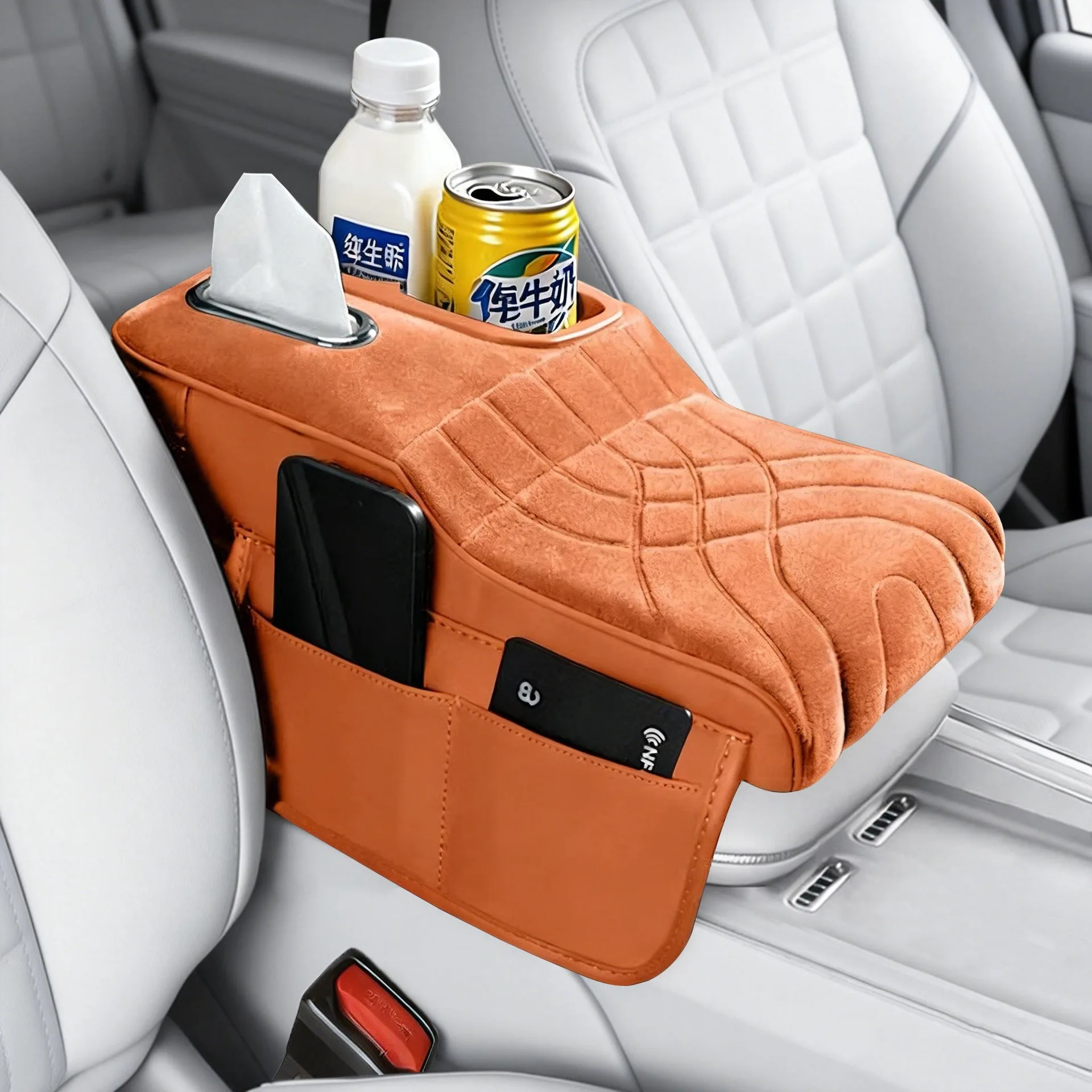 

Universal Velvet Armrest Box Cushion Car Center Console Pad Soft Comfortable Cover Auto Interior Decoration Auto Accessories