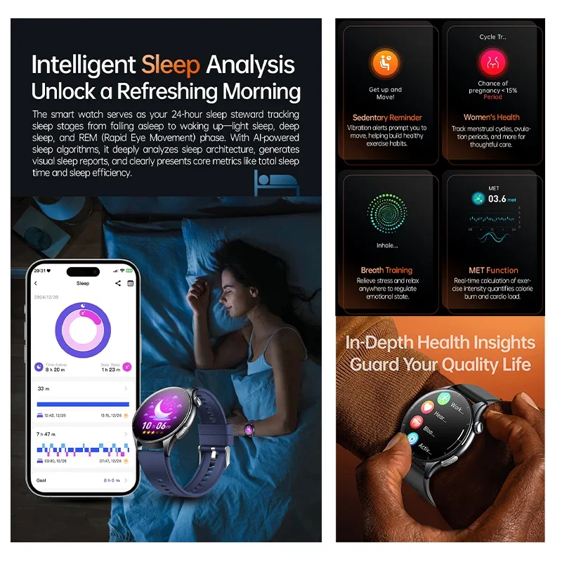 2025 جديد التحليل الصحي ECG + PPG ساعة ذكية الجسم الدهون حمض اليوريك ضغط الدم معدل ضربات القلب المقتفي NFC Smartwatch لنظام أندرويد IOS