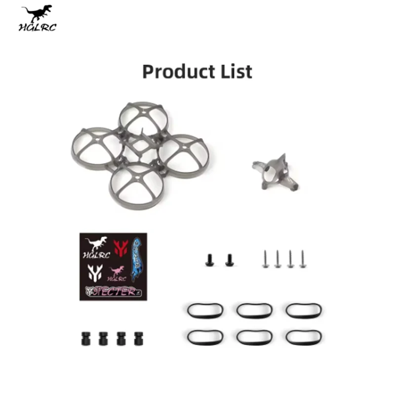 HGLRC Petrel 75 V2 Whoop الإطار 75 مللي متر Unibody ألياف الكربون 1.5 مللي متر سمك الذراع 1102-1204 موتور جبل تصميم القناة المتكاملة #6