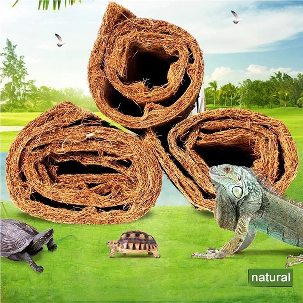 Coconut Palm Mat Reptile Carpet Natural Coconut Fiber Breeding Box Liner Turtle Lizard Snake Chameleon Landscape Multiple Sizes