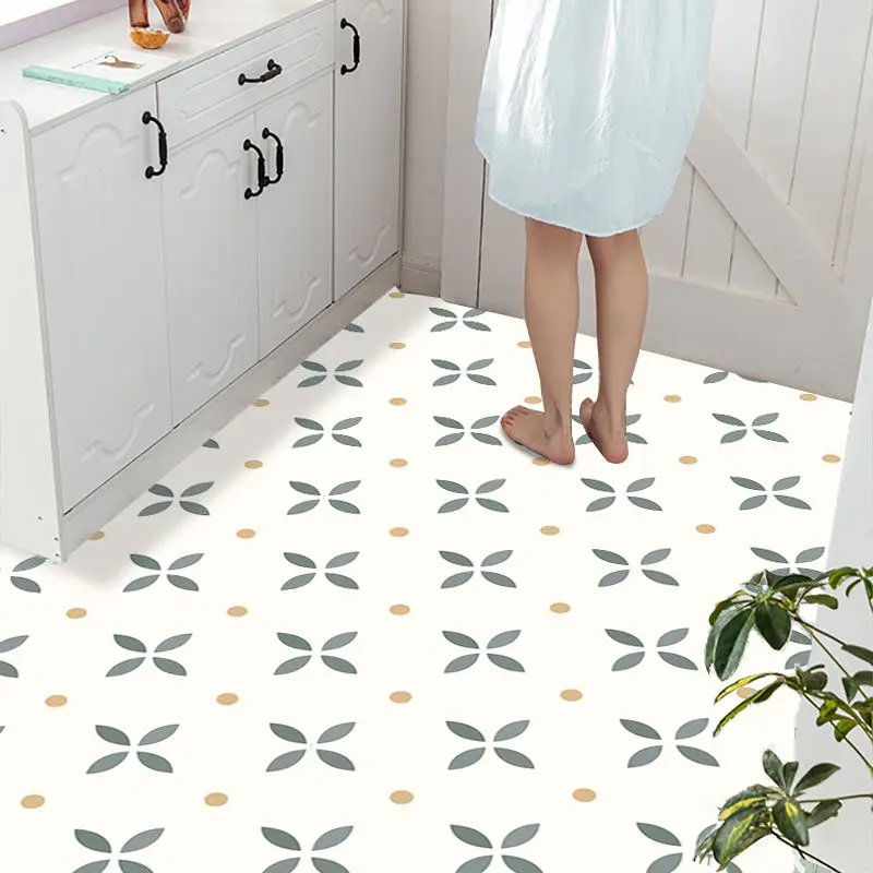 1M Bathroom Waterproof Floor Sticker New Self-adhesive Wallpaper Bathroom Non-slip Kitchen Oil-proof Decoration