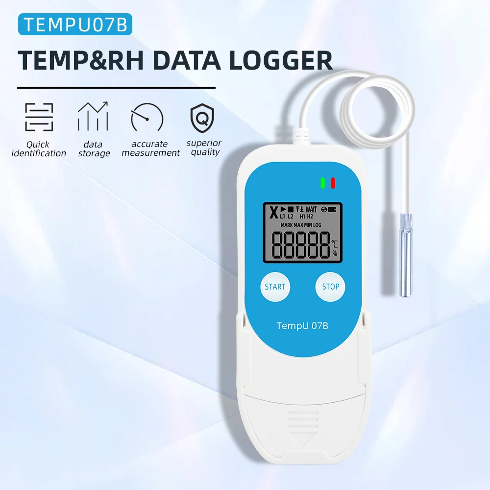 USB Data Logger Thermometer Hygrometer TempU 07B Temperature/Humidity High Precision Digital Recorder for Refrigerater Storage