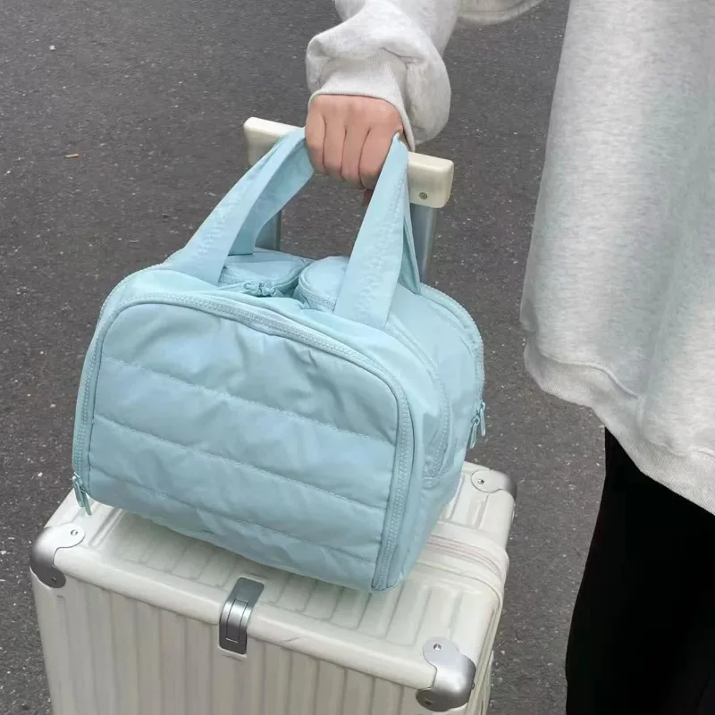 Große, tragbare, leichte Make-up-Tasche für Damen, Reisetasche für verschiedene Aufbewahrungszwecke, tragbarer Organizer, Kosmetiktasche, Waschtasche – Detail 12