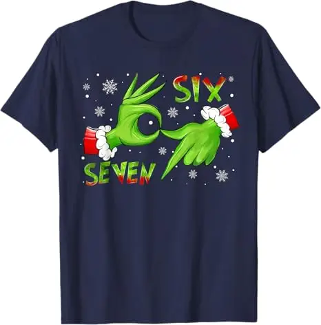 6 7 ستة سبعة اليد الجنرال Z ألفا ميمي العام عيد الميلاد تي شيرت قزم الأيدي نمط الملابس رواية الهدايا روح الدعابة التعبير تي شيرت