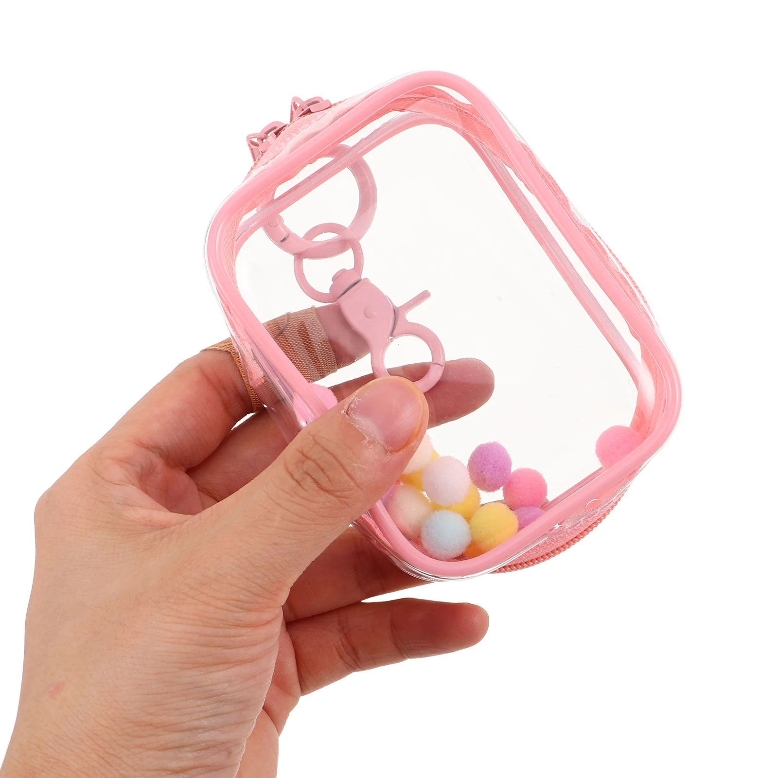 

Clear Figure Display Bag Small Transparent Carry Case Pouch Keychain Mini Storage Organizer for Accessories