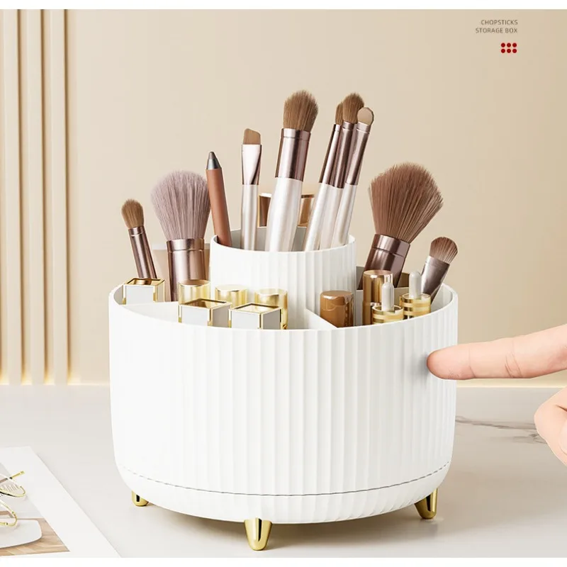 

360 Rotating Makeup Organizer Large Capacity Desktop Cosmetic Storage Box Portable Lipstick Makeup Brush Pen Holder for Bathroom