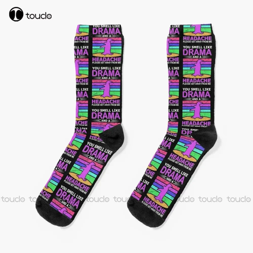 

You Smell Like Drama-Penguin Lover Gift Idea Socks Custom Men Socks Personalized Custom Unisex Adult Teen Youth Socks Funny Art
