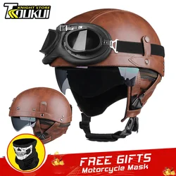 Nouveau Casque de Moto Rétro Allemand DOT Approuvé Moto Casque Vintage Demi Casque Casco Moto Équipement Cyclisme Casque M-XL