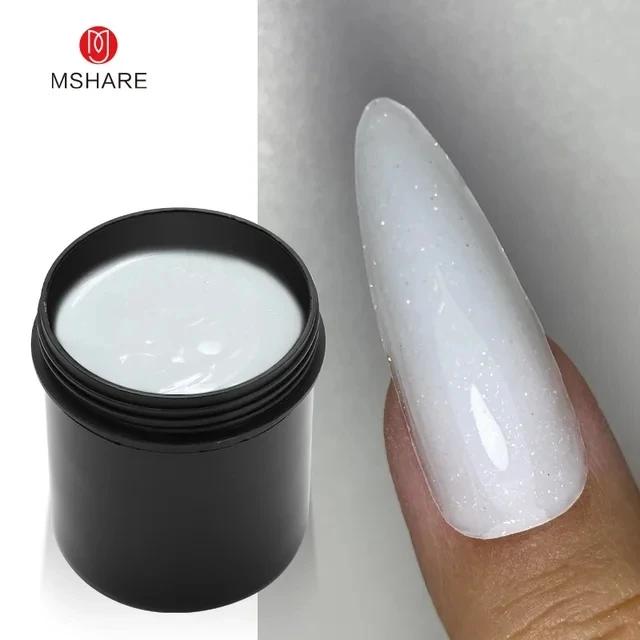 MSHARE 1 kg rosa klares Gelee-Gel für Nagelverlängerung, schnelles Gel, weiß, rosa, braun, schnelles Aufbau