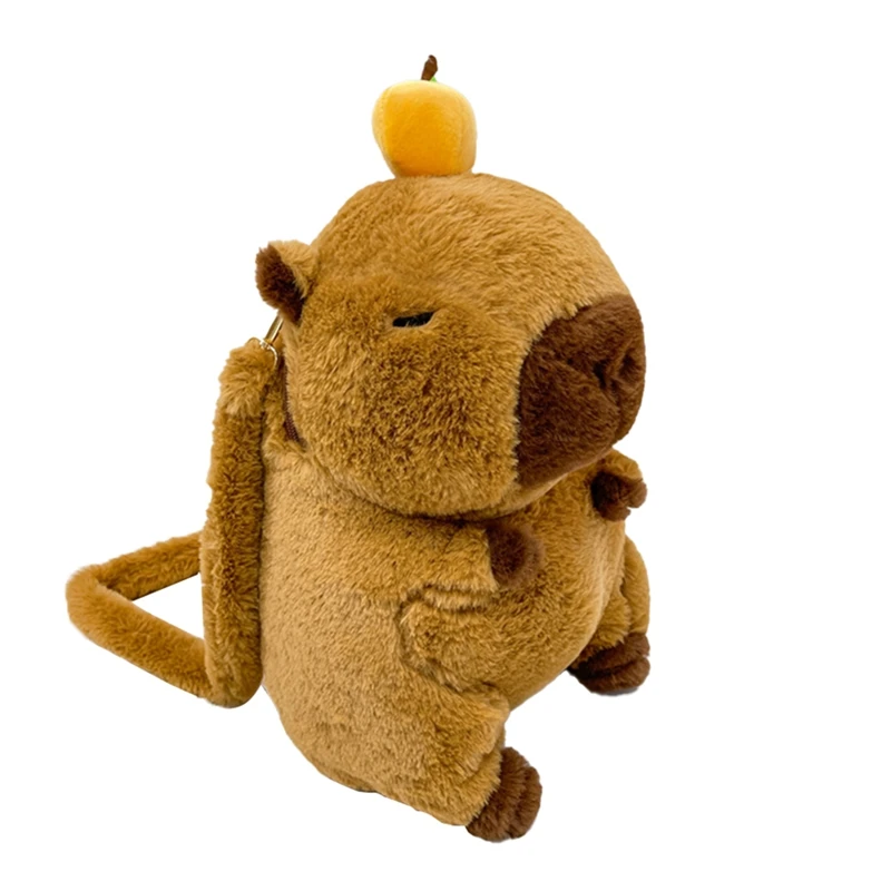 Capybara-Sac à dos en peluche pour enfants, sac en fourrure de beurre, mini sac à dos initié, mode Kawaii