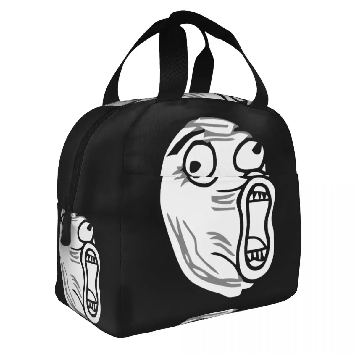 Trollface Meme Insulated Lunch Bag Thermal Bag Reusable Rage Comic Funny Anime Leakproof Tote Lunch Box Girl Boy Beach Outdoor