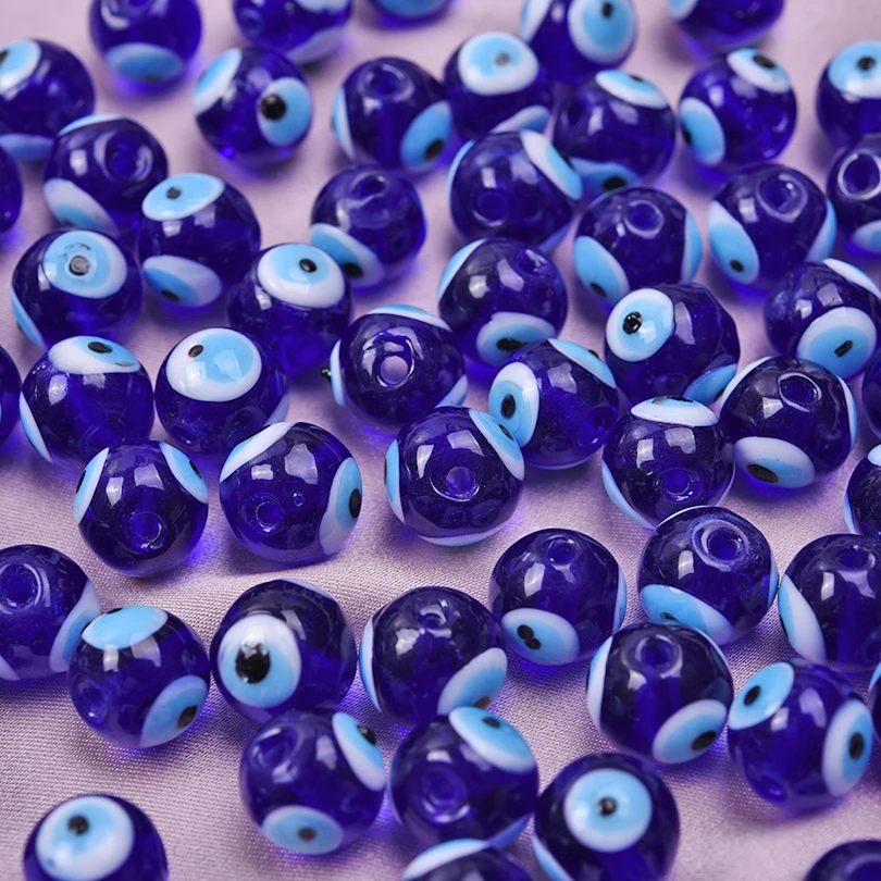 10/20/30 قطعة 10x10 مللي متر الخرز المستديرة فضفاض عين الشر تباعد الخرز الزجاجي المستخدمة لصنع المجوهرات الحرف سوار ذاتي الصنع إكسسوارات السائبة #4