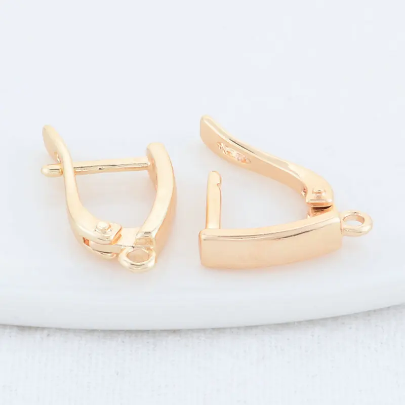 10*19MM 14K Gold Color Brass Round Earrings Hoops High Quality Jewelry Making Supplies Diy Findings Accessories