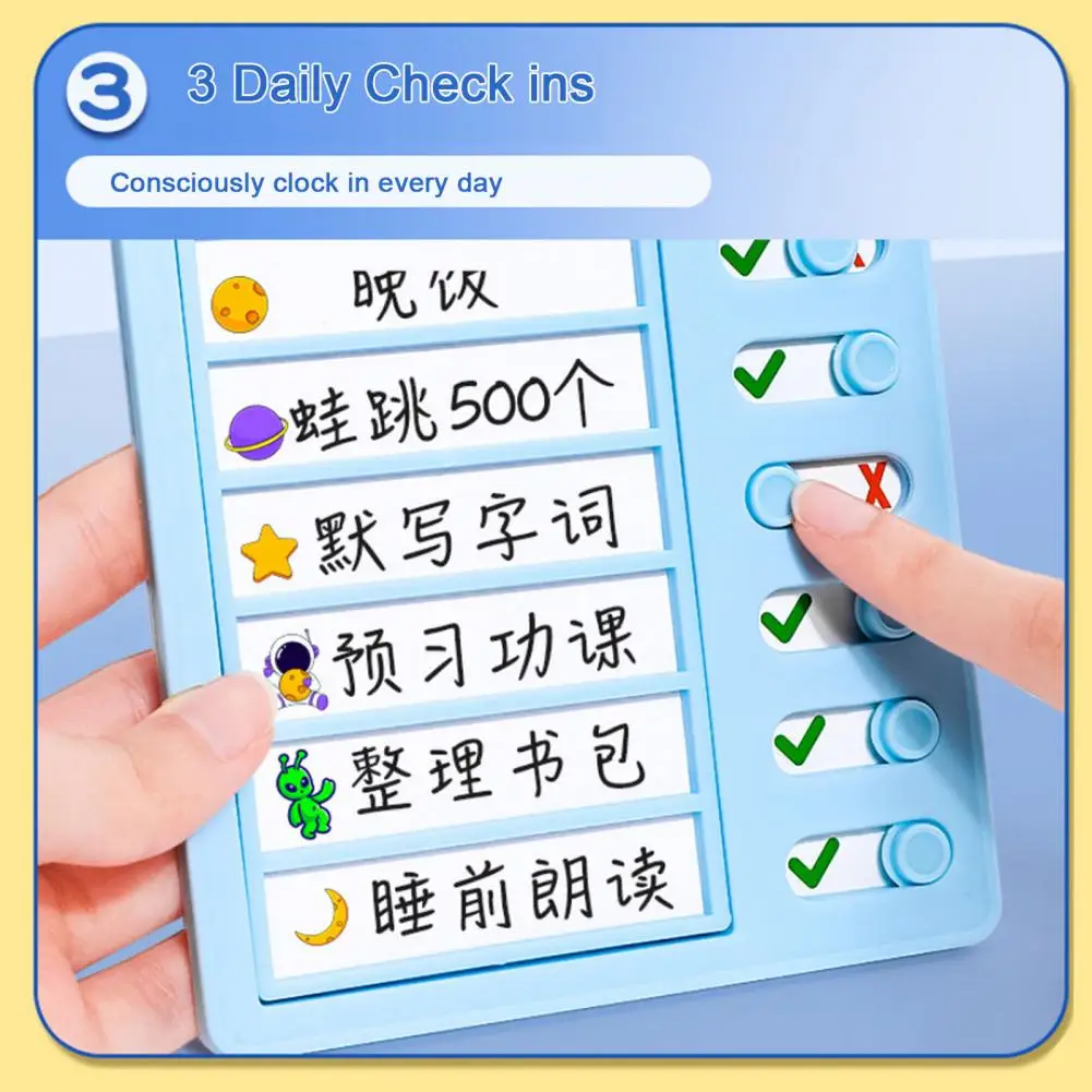 Punch Board Kids Adult Self-discipline Time Clock with 100 Task Tracker Cards Double-sided Task Sheets for Effective Time