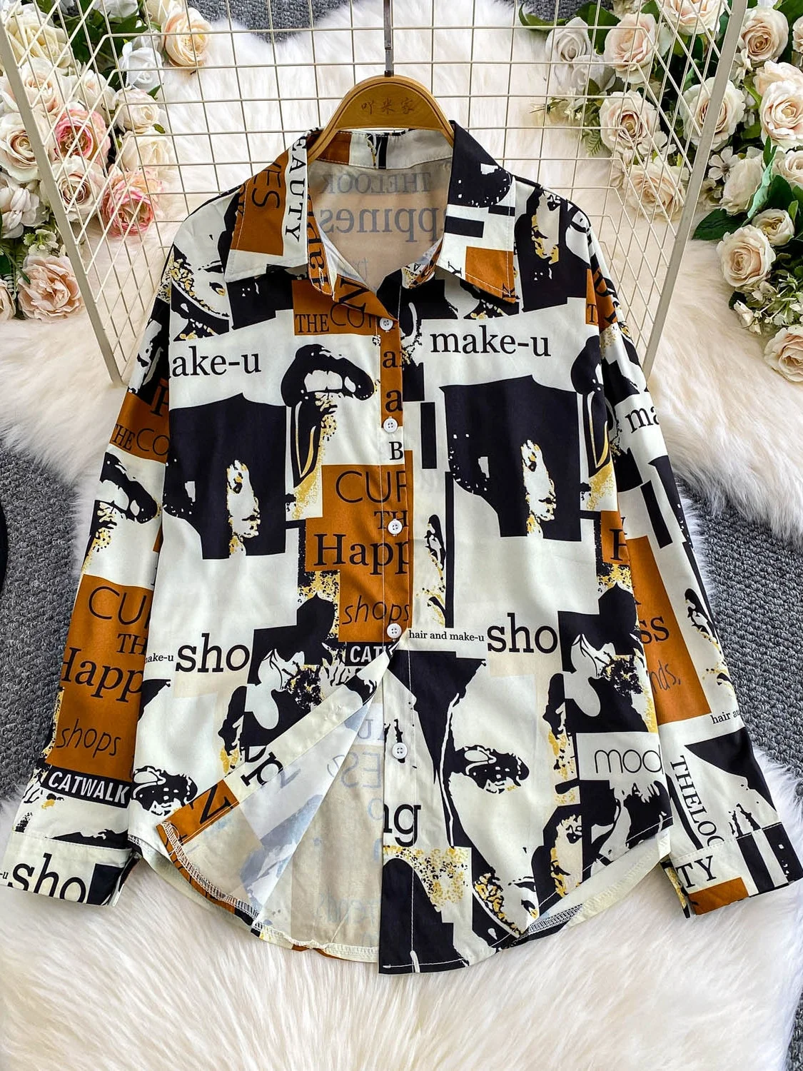 Ele Rétro Imprimé Long Sve Protection Solaire Manteau Lâche Femmes Faionable Ouvert Cardigan irt Décontracté Polyvalent Automne Out...